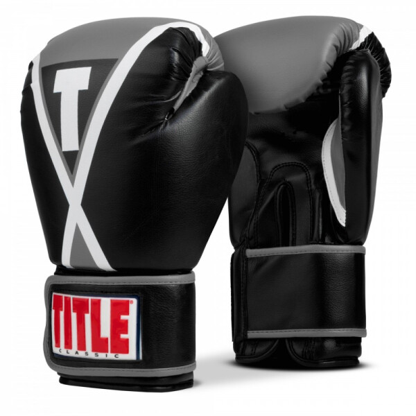 

Боксерские перчатки TITLE Classic X-Press Boxing Gloves (12oz) Черные с серым