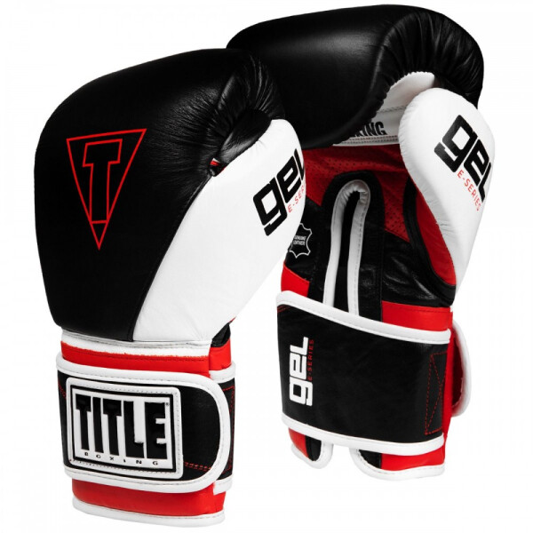 

Боксерские перчатки TITLE GEL E-Series Boxing Gloves (M) Черные с белым и красным