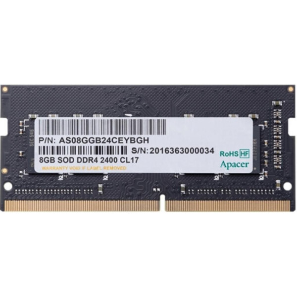 

SoDIMM DDR4 8GB 2400 MHz Apacer (AS08GGB24CEYBGH)