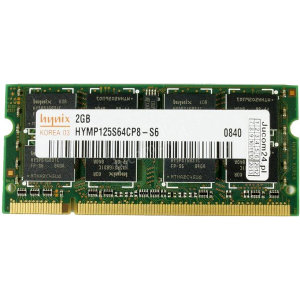

SO-DIMM 2GB/800 DDR2 Hynix (HYMP125S64CR8-S6) "Refubrished"