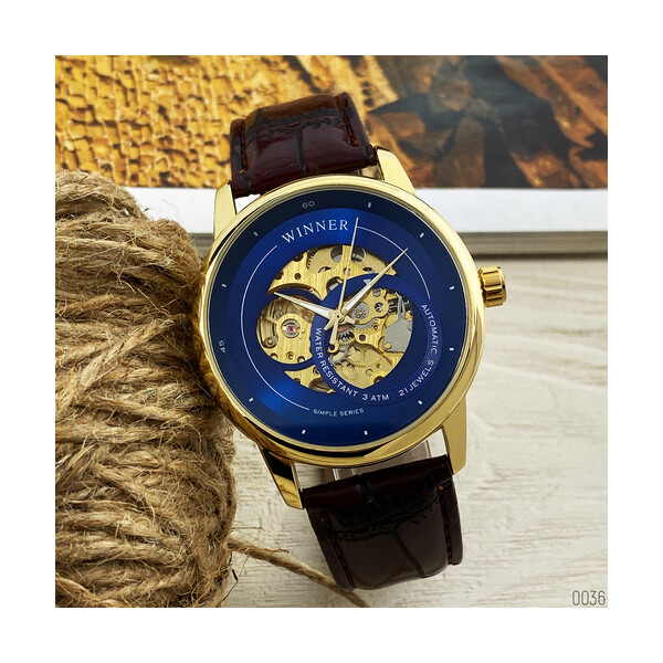

Наручные часы Winner TM-339G Gold-Blue-Beige