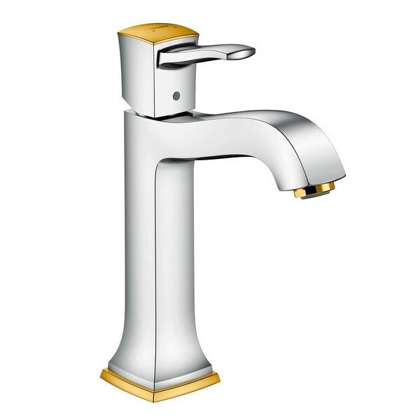 

Смеситель для раковины Hansgrohe Metropol Classic 160 хром-золото, с донным клапаном