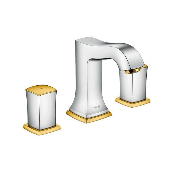 

Смеситель для раковины Hansgrohe Metropol Classic 110 хром-золото, на 3 отверстия