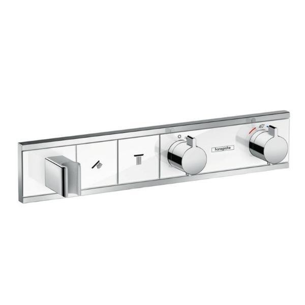 

Смеситель-термостат для душа Hansgrohe RainSelect 2 кнопки, хром-белый