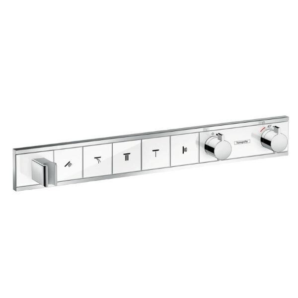 

Смеситель-термостат для душа Hansgrohe RainSelect 5 кнопок, хром-белый