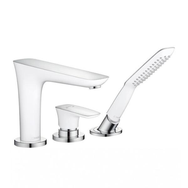 

Смеситель для ванны и душа Hansgrohe PuraVida белый, на 3 отверстия