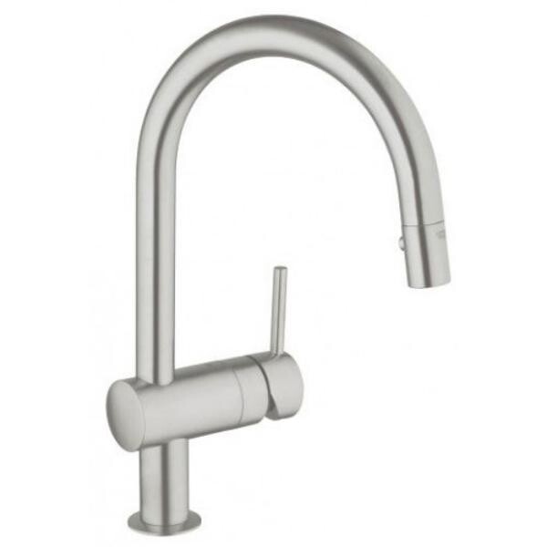 

Смеситель для кухни Grohe Minta с выдвижным С-изливом/лейкой