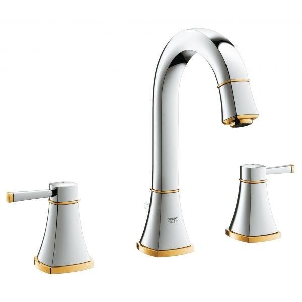 

Смеситель на 3 отверстия для раковины Grohe Grandera, хром-золото