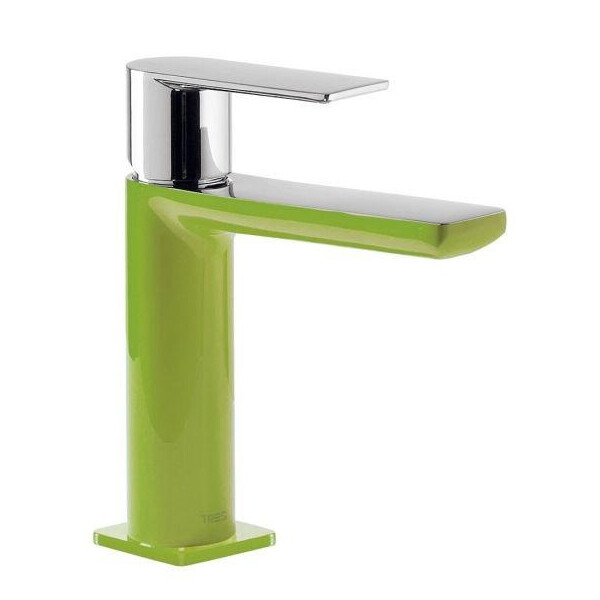 

Смеситель для умывальника Tres Loft Colors 170 зеленый-хром