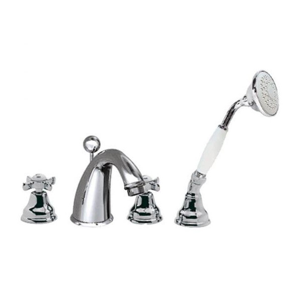 

Смеситель на борт ванны Tres Retroclasic, на 4 отверстия, хром