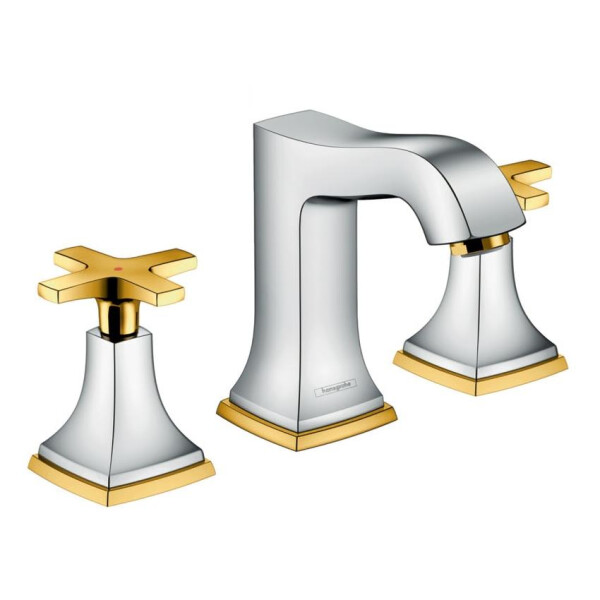 

Смеситель для раковины HANSGROHE Metropol Classic двухвентильный (хром/золото)