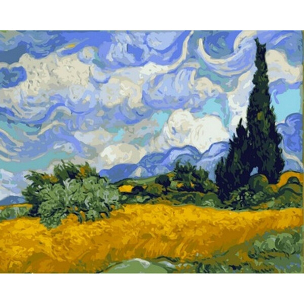 

Картина по номерам Пшеничное поле с кипарисами. Худ. Винсент Ван Гог, 40x50 см., Babylon