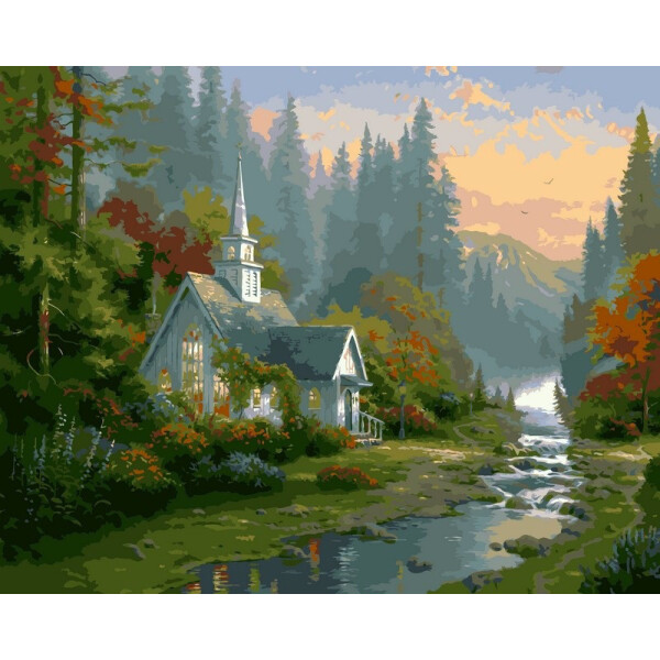 

Картина по номерам Домик на рассвете. Худ. Томас Кинкейд, 40x50 см., Babylon