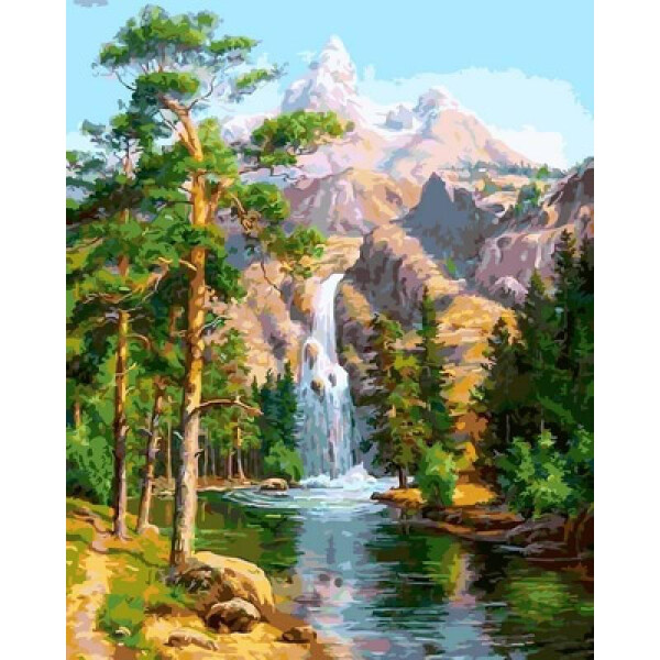 

Картина по номерам Горный водопад, 40x50 см., Babylon