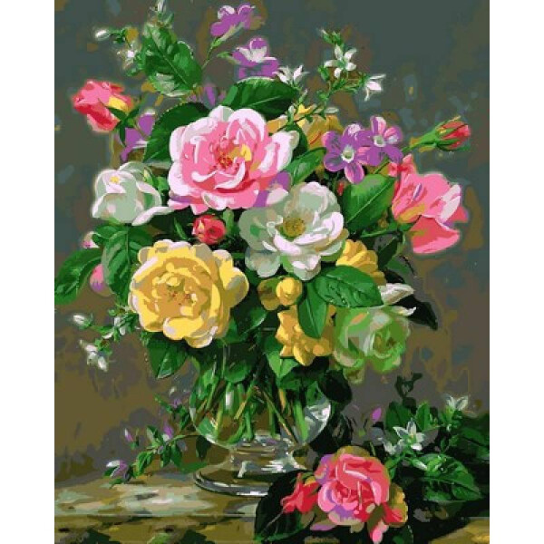

Картина по номерам Розы в стеклянной вазе, 40x50 см., Mariposa