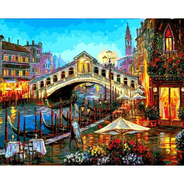 

Картина по номерам Бистро Гранд-канал Венеция, 40x50 см., Mariposa
