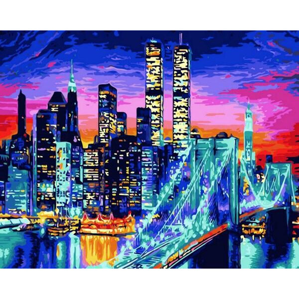 

Картина по номерам Бруклинский мост в огнях, 40x50 см., Mariposa