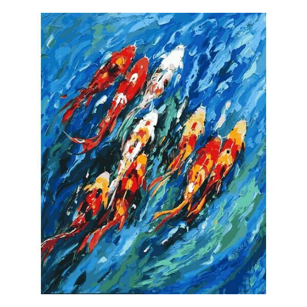 

Картина по номерам Девять карпов кои, 40x50 см., Babylon
