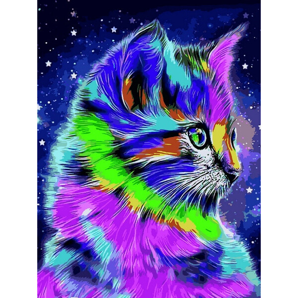 

Картина по номерам Радужный котенок, 30x40 см., Babylon
