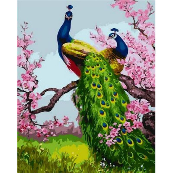 

Картина по номерам Павлины на ветке сливы, 40x50 см., Mariposa