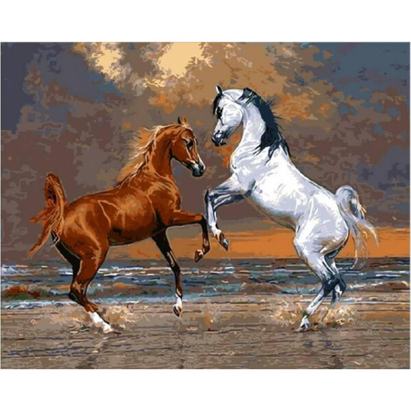 

Картина по номерам Лошади на берегу океана. Худ. Петер Смит, 40x50 см., Mariposa