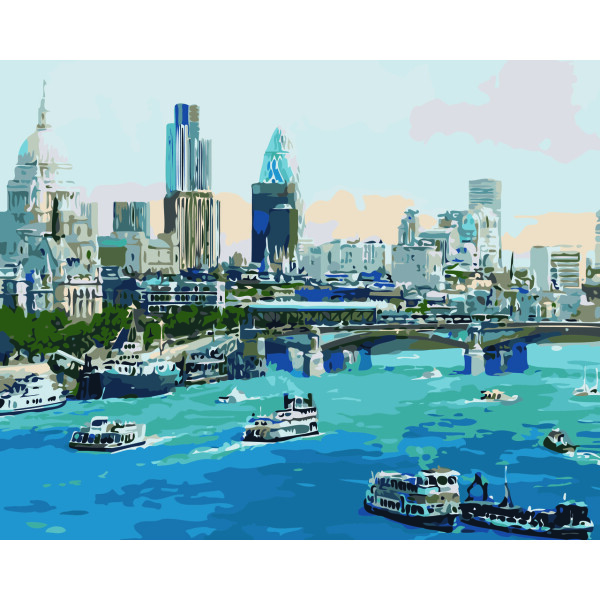 

Картина по номерам Лондон, Мост Ватерлоо (Худ. Александр Чен), 40x50 см., Домашнее искусство