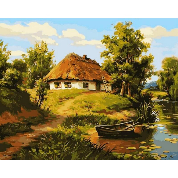 

Картина по номерам Домик возле пруда, 40x50 см., Babylon