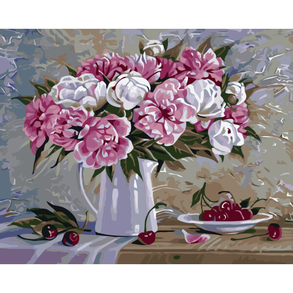 

Картина по номерам Пионы и вишни, 40x50 см., Идейка