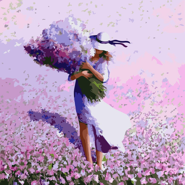 

Картина по номерам В объятиях лаванды, 40x40 см., Идейка