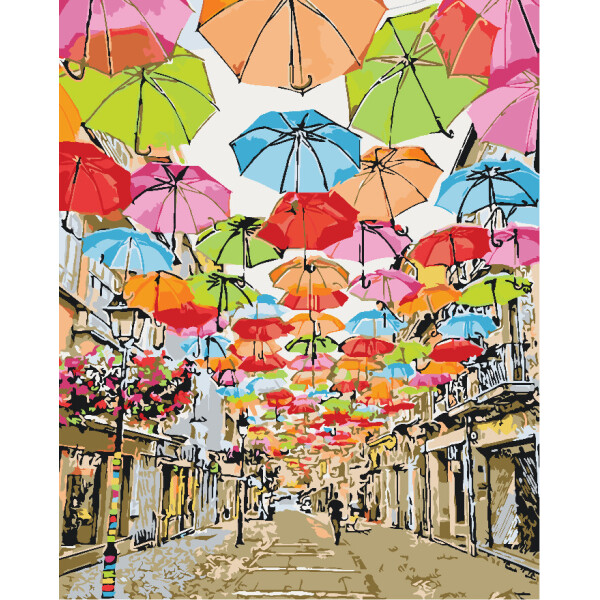 

Картина по номерам Яркая улочка 2, 40x50 см., Идейка