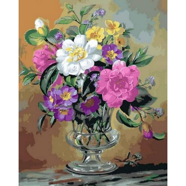 

Картина по номерам Незабудки и примулы в стеклянной вазе, 40x50 см., Mariposa