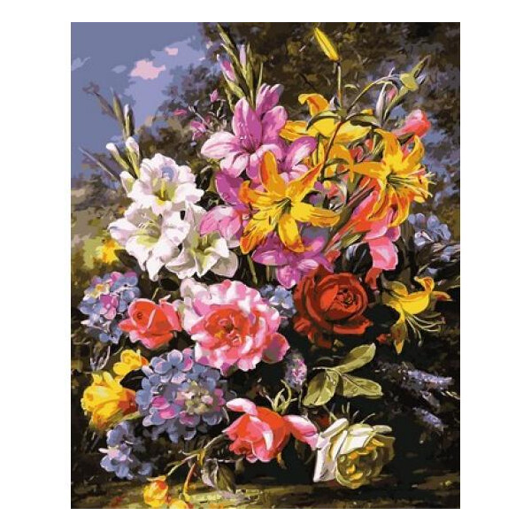 

Картина по номерам Шикарный букет роз и лилий, 40x50 см., Mariposa