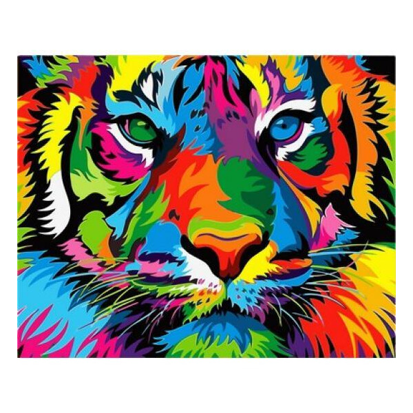 

Картина по номерам Радужный тигр, 40x50 см., Babylon