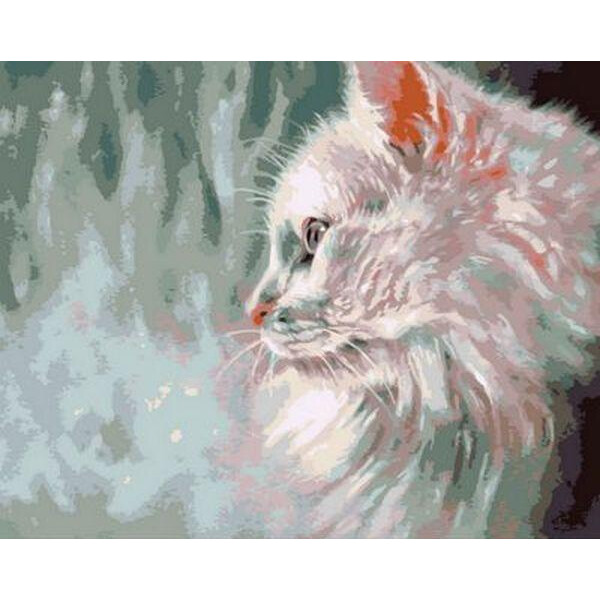 

Картина по номерам Белый кот. Худ. Пол Найт, 40x50 см., Mariposa