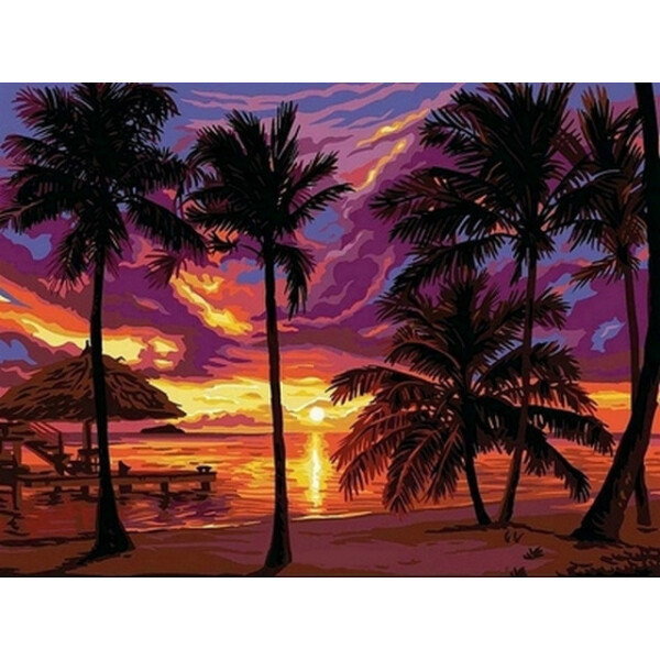

Картина по номерам Закат в тропиках, 30x40 см., Babylon