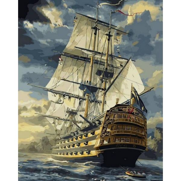 

Картина по номерам Военный фрегат. Худ. Терон Сарел, 40x50 см., Babylon