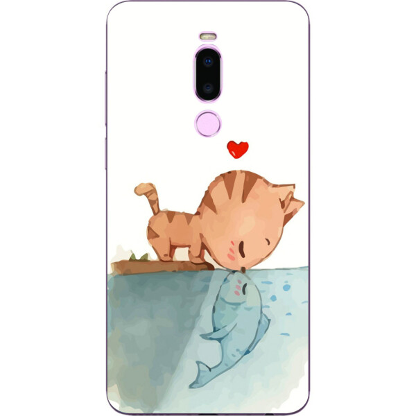 

Силиконовый чехол Amstel для Meizu M8 с картинкой Поцелуй кота