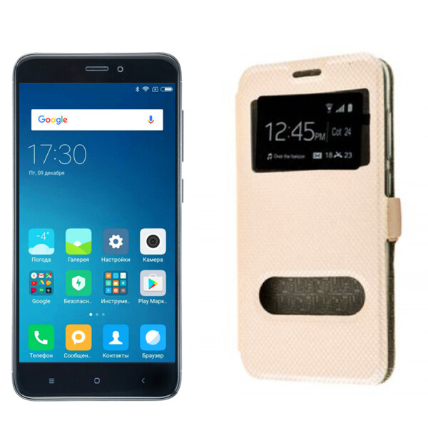 

Чехол книжка для Xiaomi Redmi 4x Gold with Window (17324)
