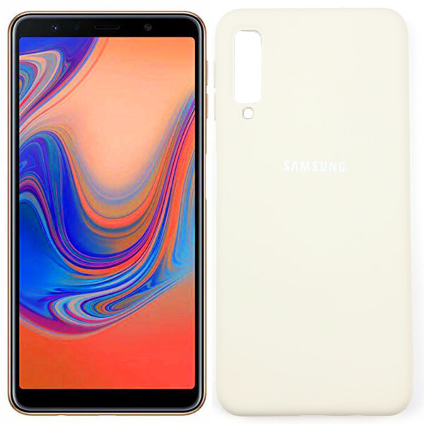 

Чехол силиконовый оригинальный для Samsung A750 Galaxy A7 2018 Серый FULL (28099)