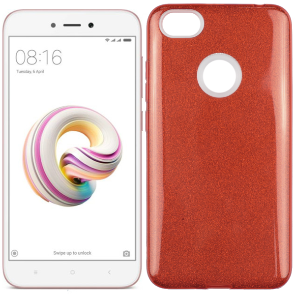 

Чехол силиконовый 3in1 Блёстки для Xiaomi REDMI NOTE 5A Red (19827)