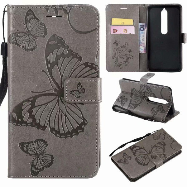 

Чехол Butterfly для смартфона Nokia 6 СЕРЫЙ