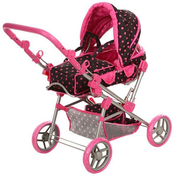 

Коляска для куклы Kronos Toys 9368/017 Черно-розовый (int_9368)