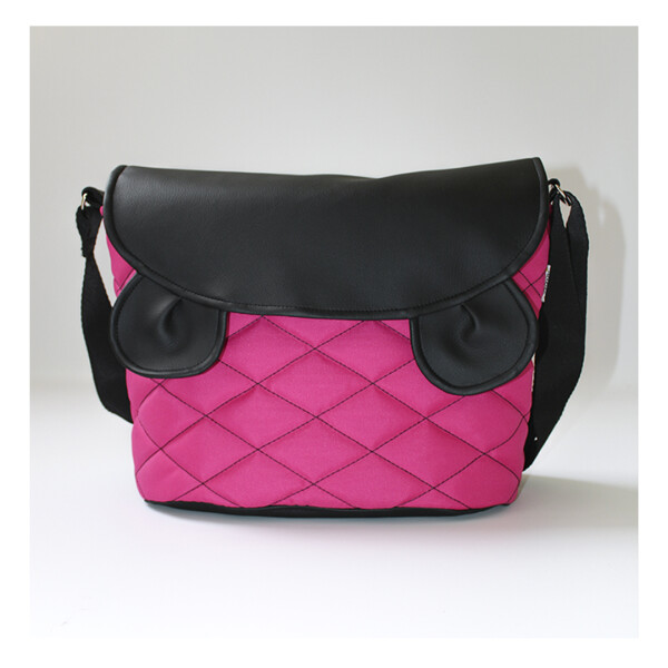 

Сумка на коляску Микки с ушками DECOZA.MOMS оксфорд Малиновый с черным (DM-S-17)