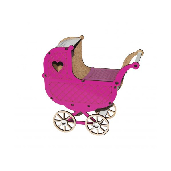 

Коляска Toysi Бело-розовая (TOY-48657)
