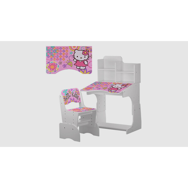 

Парта со стульчиком W2071-48-1 Алфавит Hello Kitty Белый (KI00651)