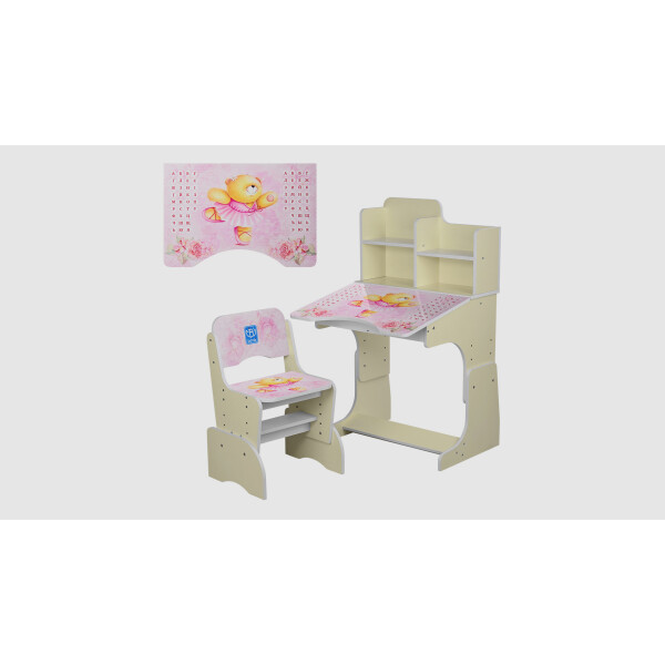 

Парта со стульчиком BAMBI B2071-55-2 Медвежонок балерина Розовый (KI00952)