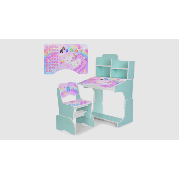 

Парта со стульчиком BAMBI B2071-42-2 Единороги Мятный (KI00955)