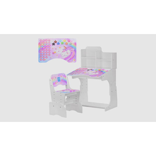 

Парта со стульчиком BAMBI B2071-42-1 Единороги Белый/Розовый (KI00956)
