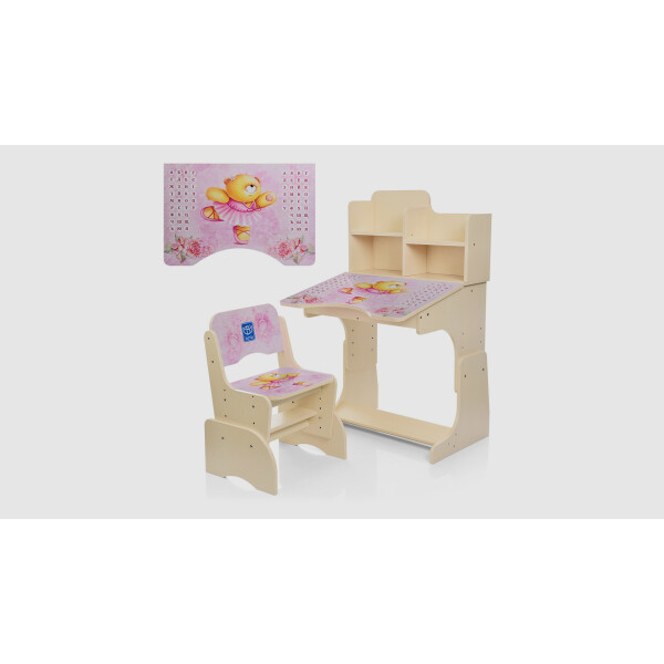

Парта со стульчиком BAMBI B2071-55-7 Мишка Розовый (KI01027)