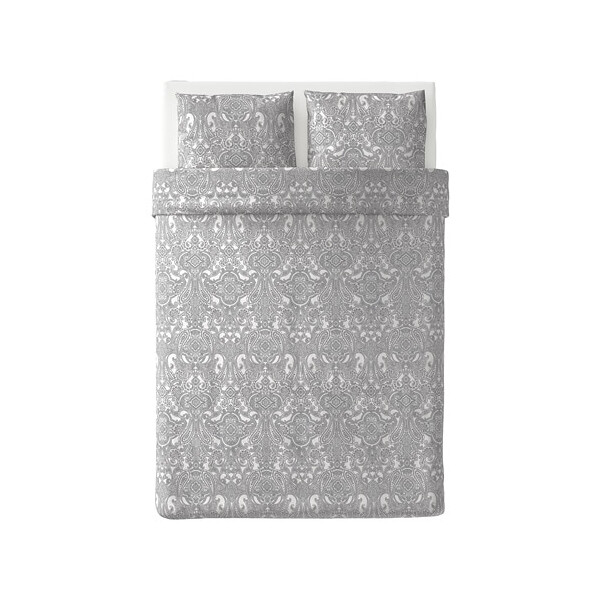 

Комплект постельного белья IKEA JÄTTEVALLMO 200х200 см Бело-серый (104.061.32)
